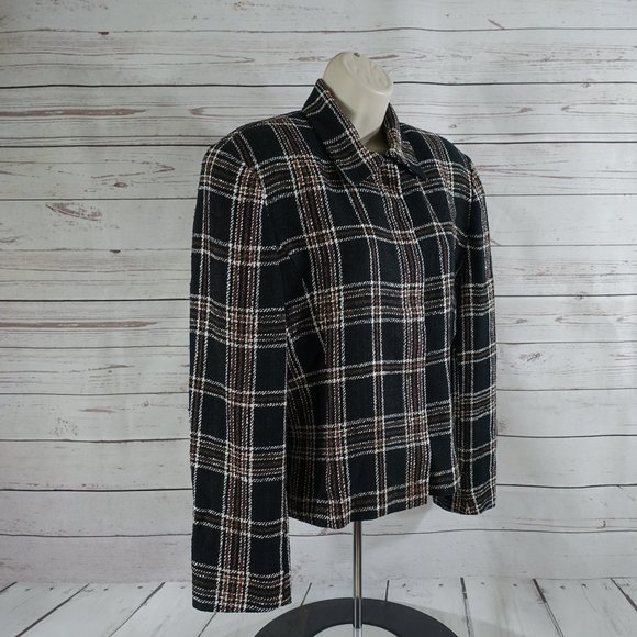 Vintage Ann Taylor Woven Silk 4 Button Blazer - Picture 4 of 10